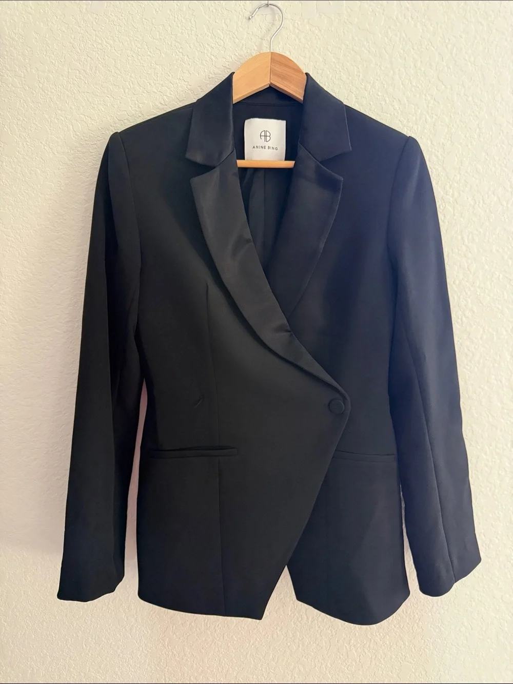 Anine Bing Ade Black Tuxedo Blazer Size S/P